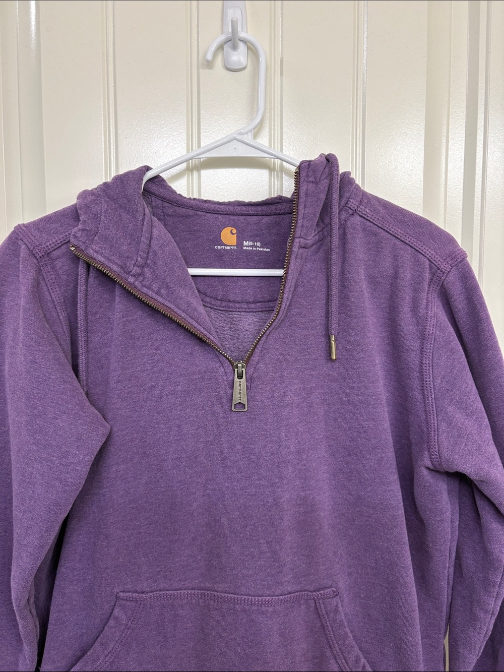 Carhartt Purple Quarter-Zip Hoodie‎ Pullover - Picture 2 of 10